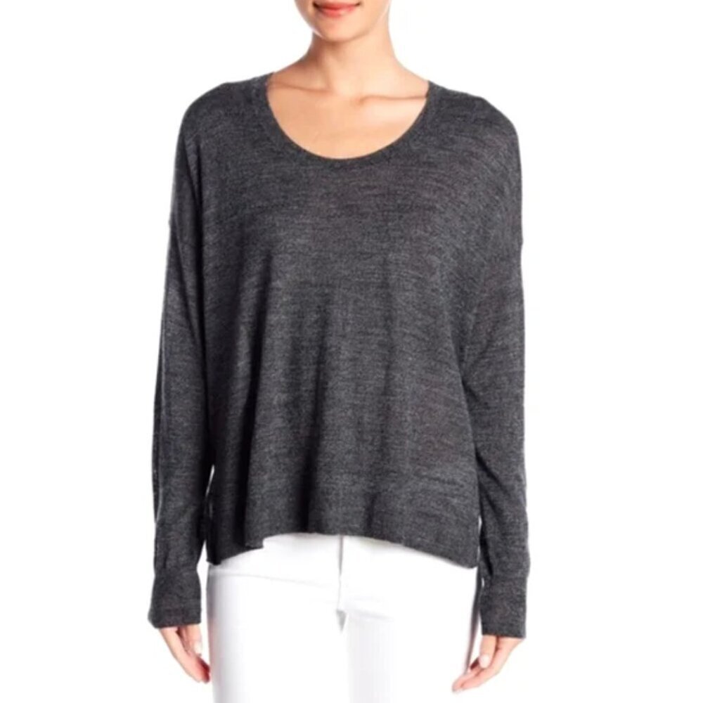 Madewell Southstar Sweater Wool Blend Heather Ebony Gray (Small)